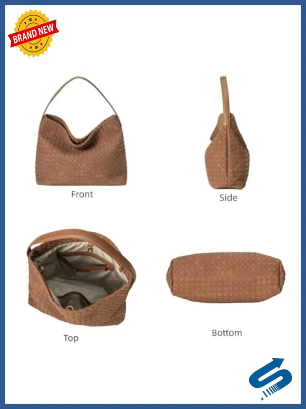 Faux Suede Woven Tote Bag Slouchy Hobo Purse Shoulder Bag Crossbody